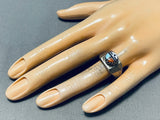 Unique Vintage Native American Zuni Turquoise Sterling Silver Sunface Ring-Nativo Arts
