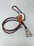 The Best Vintage Native American Navajo Pipestone Turquoise Inlay Sterling Silver Bolo Tie-Nativo Arts