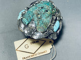 The Best Hand Carved Bear Turquoise Sterling Silver Cuff Bracelet-Nativo Arts