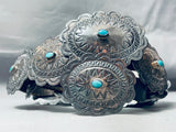 Very Old Wylie Family Vintage Native American Navajo Turquoise Sterling Silver Concho Belt-Nativo Arts