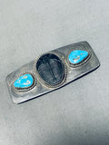 300 Million Year Old Trilobite! Vintage Native American Navajo Turquoise Sterling Silver Pin!-Nativo Arts