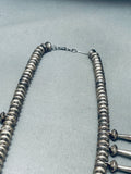 Superior Hand Tooled Vintage Native American Navajo Sterling Silver Squash Blossom Necklace-Nativo Arts