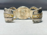 One Of Most Unique Ever Vintage Native American Navajo Turquoise Gold Sterling Silver Bracelet-Nativo Arts