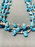 Exceptional Vintage Native American Navajo Kingman Turquoise & Heishi Necklace-Nativo Arts