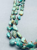 Dropdead Fab Vintage Native American Navajo Green Turquoise Sterling Silver Heishi Necklace-Nativo Arts