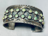 One Of Best Very Early Vintage Native American Navajo Green Turquoise Sterling Silver Bracelet-Nativo Arts