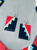 Highly Detailed Vintage Santo Domingo Sterling Silver Inlay Turquoise Necklace-Nativo Arts
