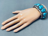 Heavy 78 Grams Vintage Native American Navajo Chunky Turquoise Sterling Silver Bracelet-Nativo Arts