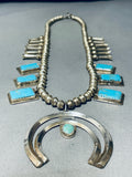 Chris Benson Vintage Native American Navajo Turquoise Sterling Silver Squash Blossom Necklace-Nativo Arts