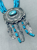 One Of The Finest Vintage Native American Navajo Turquoise Sterling Silver Necklace-Nativo Arts