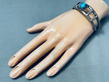 Handmade By Native American Navajo Artist Nan Yazzie Bisbee Turquoise Sterling Silver Bracelet-Nativo Arts