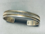 Stunning Bruce Morgan Vintage Native American Navajo Sterling Silver & 14k Gold Bracelet-Nativo Arts