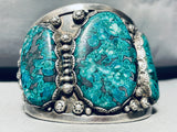 The Best Vintage Native American Navajo Chrysocolla Sterling Silver Bracelet!-Nativo Arts
