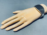 One Of The Coolest Vintage Native American Navajo Shadow Sterling Silver Bracelet-Nativo Arts