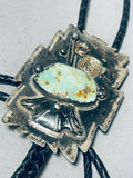 Gold Lasso Vintage Native American Navajo Royston Turquoise Sterling Silver Bolo Tie-Nativo Arts