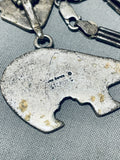 Gasp! Vintage Native American Navajo Turquoise Inlay Sterling Silver Necklace-Nativo Arts
