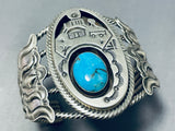 Master Detail Vintage Native American Navajo Turquoise Hogan Sterling Silver Bracelet-Nativo Arts