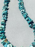 Unbelievable Vintage Native American Navajo Turquoise Chunks Sterling Silver Necklace-Nativo Arts