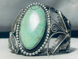 Mongo Vintage Native American Navajo Green Turquoise Sterling Silver Bracelet Cuff-Nativo Arts