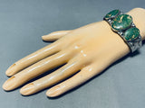 Important Vintage Native American Navajo Leadville Turquoise Sterling Silver Bracelet-Nativo Arts
