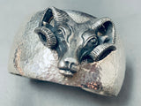 The Most Detailed Vintage Sterling Silver 3d Ram Bracelet-Nativo Arts