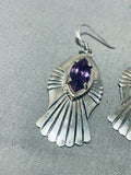 Luminous Vintage Native American Navajo Sterling Silver Amethyst Pendant Earrings-Nativo Arts