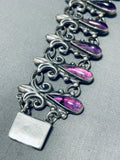The Most Unique Vintage Amethyst Sterling Silver Clasp Bracelet-Nativo Arts