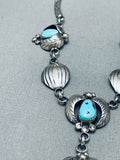 Jake Family Unique Vintage Native American Navajo Turquoise Sterling Silver Necklace-Nativo Arts