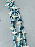 Incredible Vintage Native American Navajo Turquoise Bird Fetish Sterling Silver Necklace-Nativo Arts