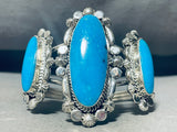 Dave Lopez Navajo Turquoise Sterling Silver Bracelet Cuff-Nativo Arts