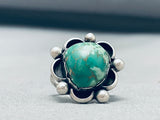 Charming Vintage Native American Navajo Carico Lake Turquoise Sterling Silver Ring-Nativo Arts