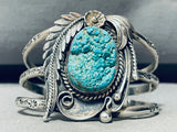 Cool Geomtric Hallmark Vintage Native American Navajo Turquoise Sterling Silver Bracelet-Nativo Arts