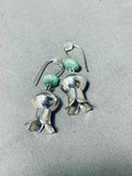 Tremendous Vintage Native American Navajo Royston Turquoise Sterling Silver Earrings-Nativo Arts