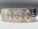 Hand Tooled Vintage Native American Navajo Sun Stamped Sterling Silver Bracelet Cuff-Nativo Arts