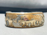 Whimsical Vintage Native American Navajo Handcarved Silver Storyteller Eeyore Bracelet-Nativo Arts
