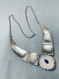 Important Vintage Native American Navajo Russell Sam Amethyst Sterling Silver Gold Necklace-Nativo Arts