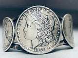 Huge Coins Native American Navajo Sterling Silver Bracelet Cuff-Nativo Arts