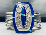 Abraham Begay!!! Vintage Native American Navajo Turquoise Lapis Sterling Silver Bracelet-Nativo Arts