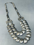 Top Shelf!!! Vintage Native American Navajo Sterling Silver Bead Double Strand Necklace-Nativo Arts