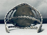 Misty Mountain Vintage Native American Navajo Petrified Wood Sterling Silver Bracleet-Nativo Arts