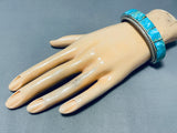 Native American Dazzling Navajo Turquoise Inlay Sterling Silver Bracelet-Nativo Arts