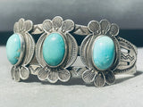 Sky Blue Turquoise Vintage Native American Navajo Sterling Silver Bracelet-Nativo Arts