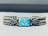 Native American Important Dave Reeves Rare Turquoise Mine Vintage Sterling Silver Bracelet-Nativo Arts
