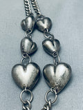 Most Unique Vintage Southwest Heart Sterling Silver Dangling Necklace-Nativo Arts