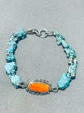 Native American Javari Coriz Santo Domingo Turquoise Spiny Oyster Sterling Silver Bracelet-Nativo Arts