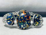 Spottted Rainbow Vintage Early Native American Navajo Sterling Silver Bracelet-Nativo Arts