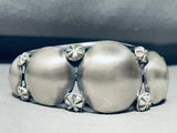 Timothy Yazzie Vintage Native American Navajo Sterling Silver Dome Bracelet-Nativo Arts
