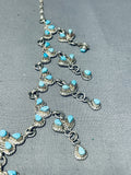 Native American Wow The Crowd! Vintage Zuni Turquoise Flower Sterling Silver Necklace-Nativo Arts