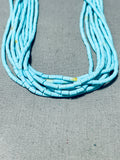 Cute Native American Navajo Turquoise Tubule Sterling Silver Necklace-Nativo Arts
