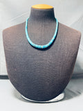 Native American Beautiful Vintage Santo Domingo Turquoise Sterling Silver Necklace-Nativo Arts